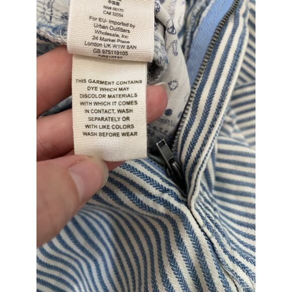 Free People We The Free Pants Size 24 Daydreamer Cotton Railroad Striped Casual - Picture 9 of 14